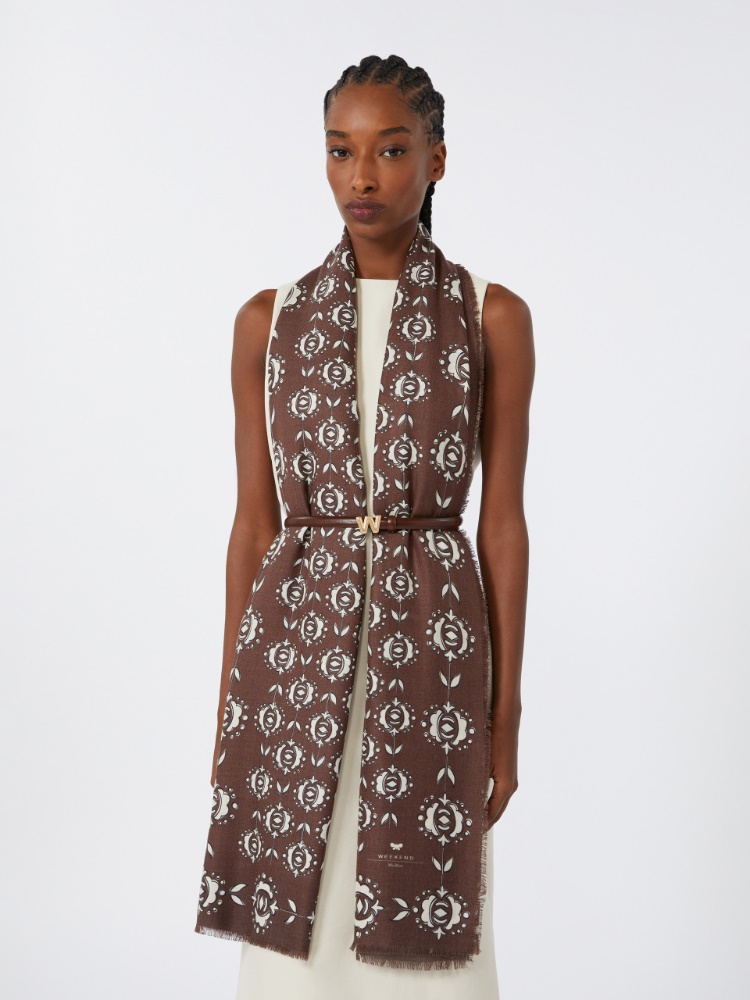 Wool and silk stole - BROWN - Weekend - 6