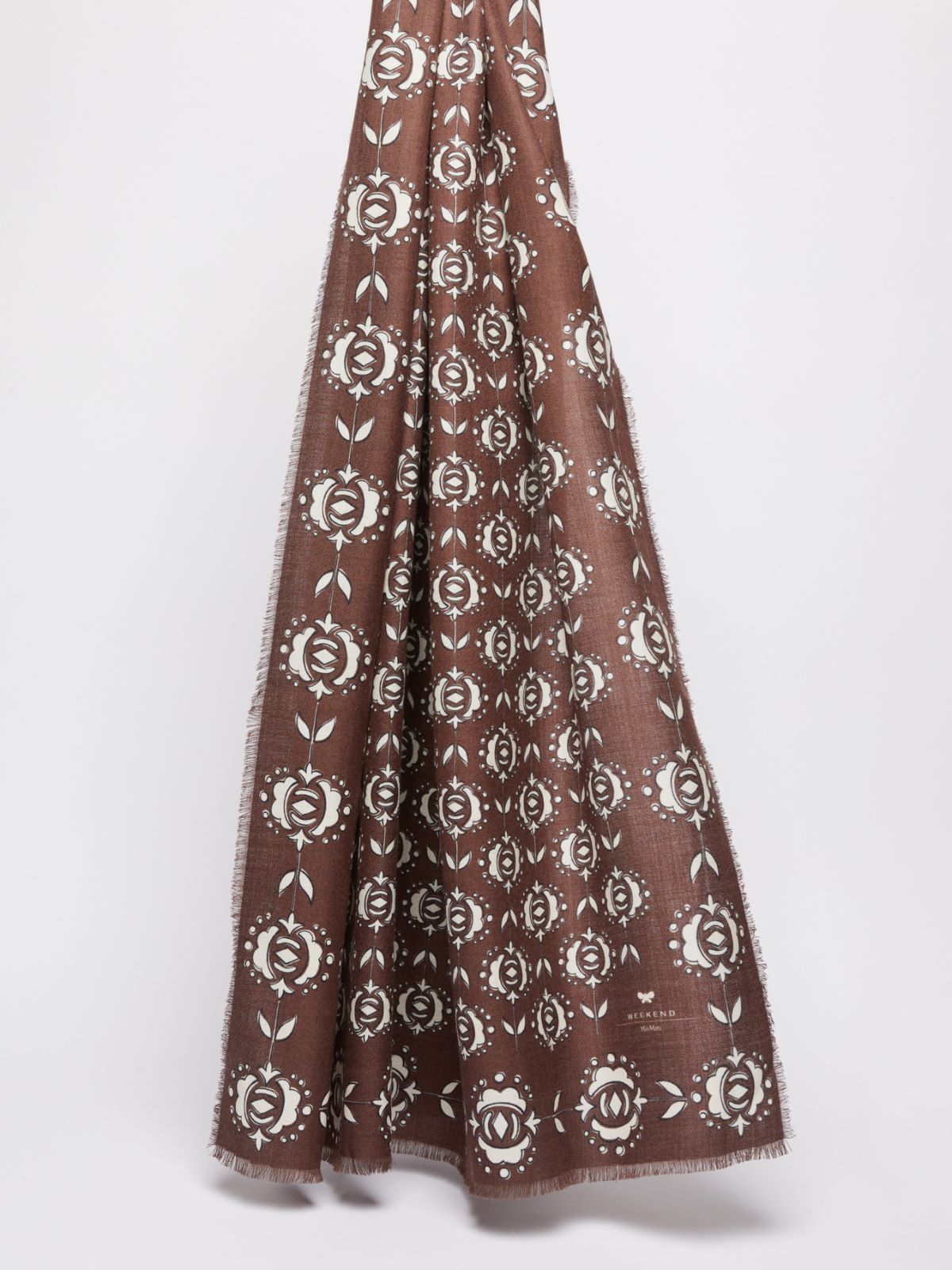 Wool and silk stole - BROWN - Weekend