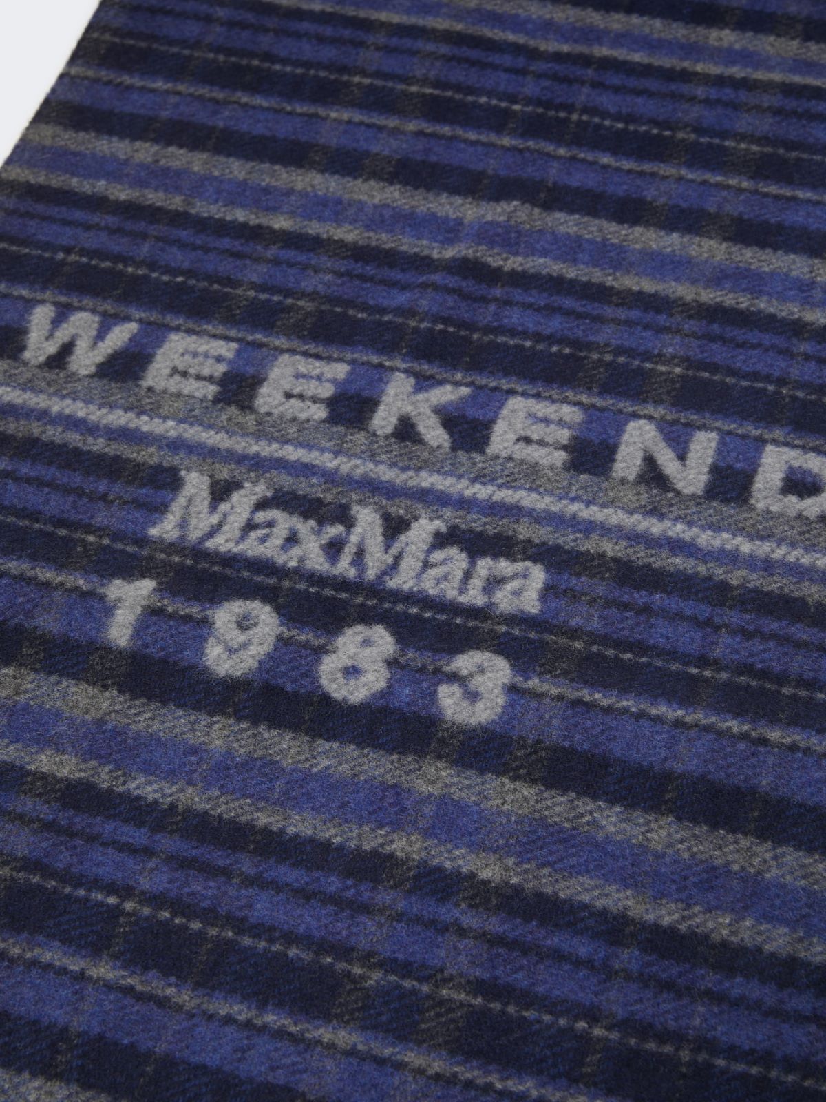 Jacquard wool-blend stole - ULTRAMARINE - Weekend - 3
