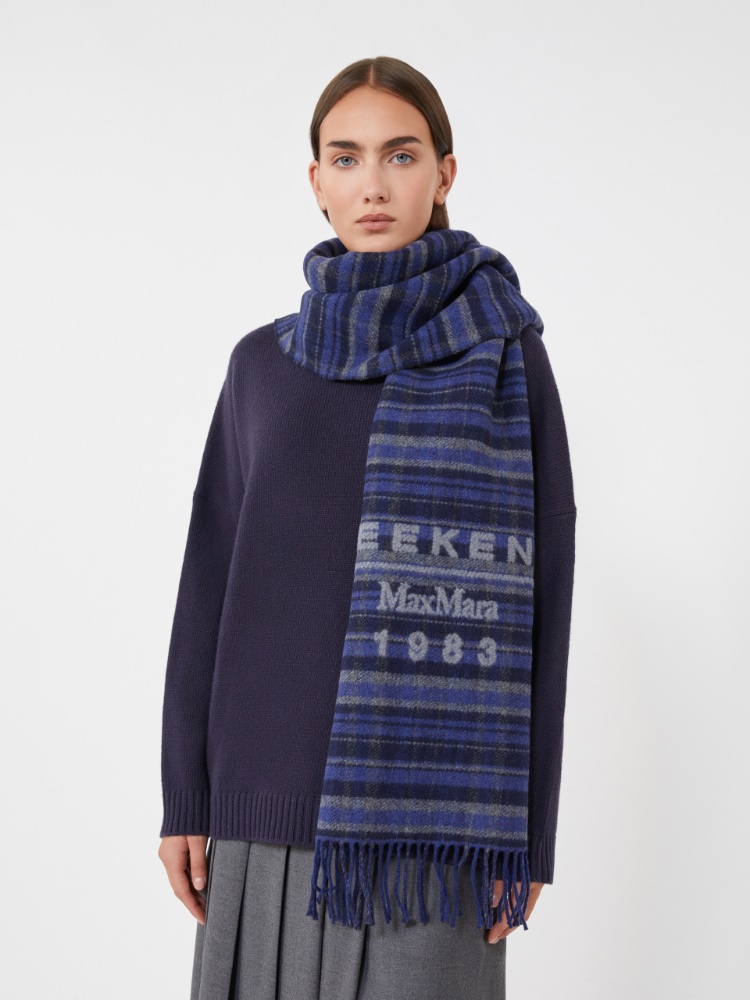 Jacquard wool-blend stole - ULTRAMARINE - Weekend - 2