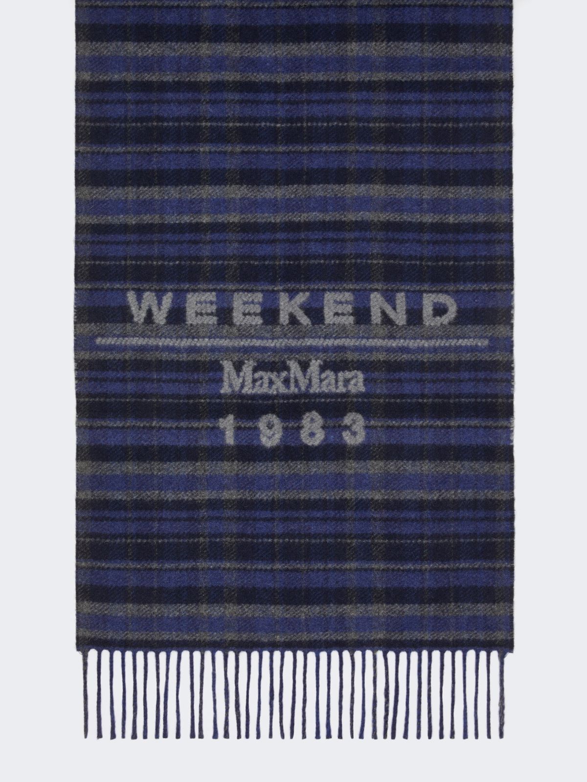 Jacquard wool-blend stole - ULTRAMARINE - Weekend