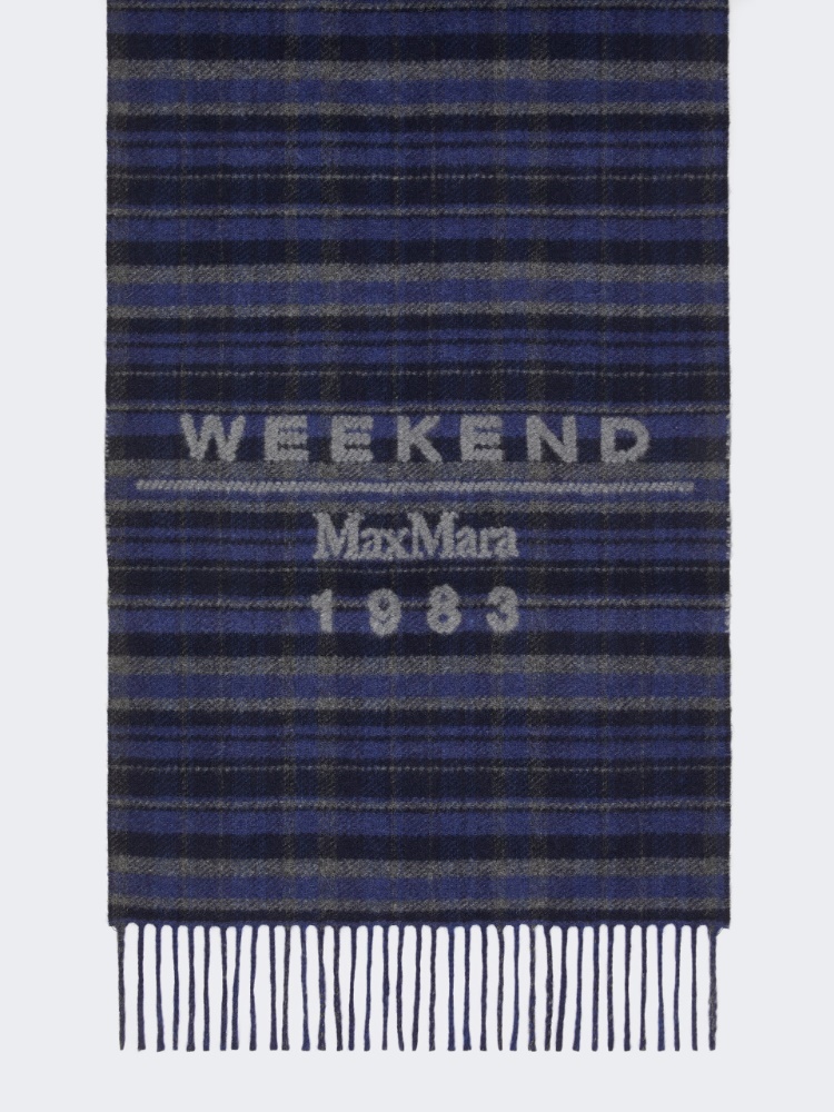 Jacquard wool-blend stole - ULTRAMARINE - Weekend - 2