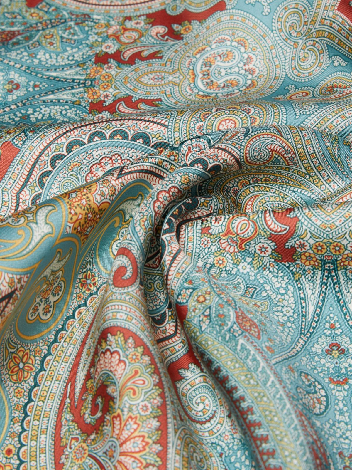 Printed silk twill scarf - DARK BROWN - Weekend - 3