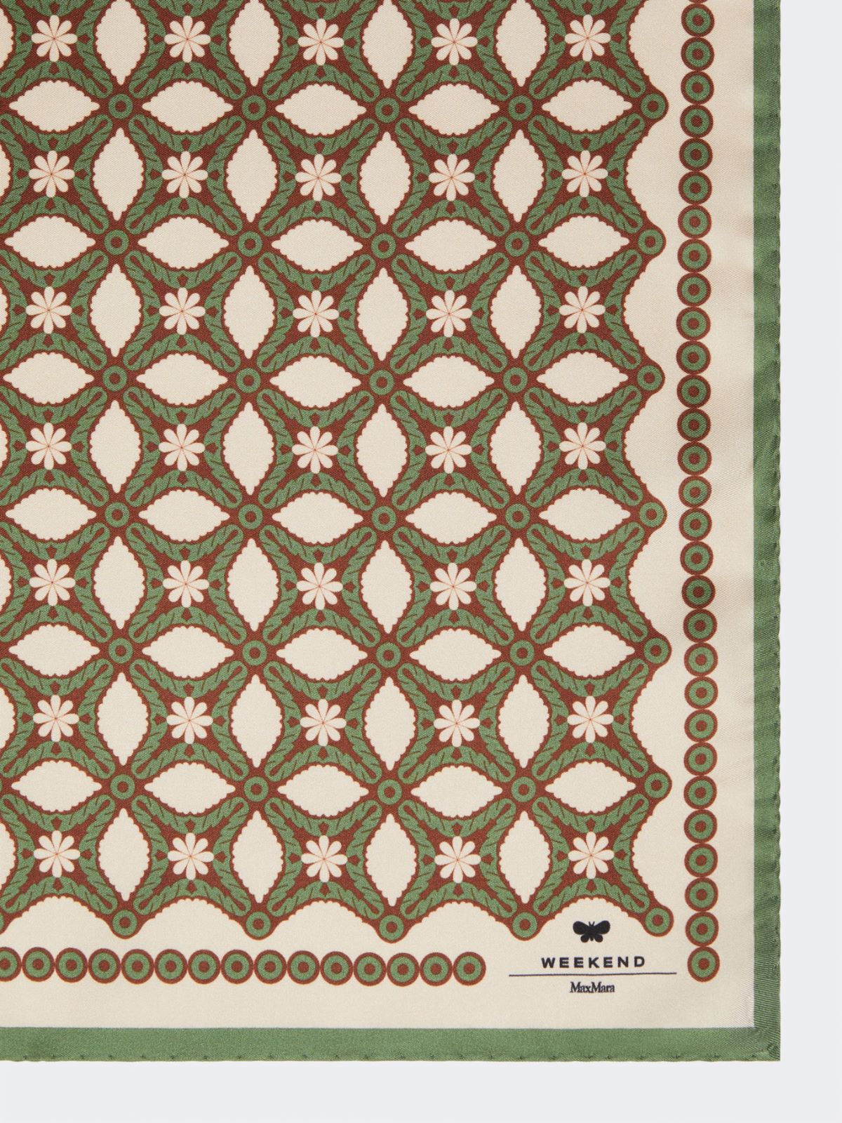 Printed silk twill scarf - BEIGE - Weekend - 2