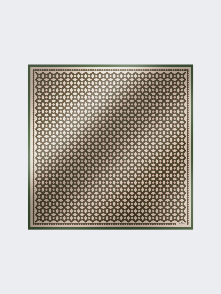 Printed silk twill scarf - BEIGE - Weekend