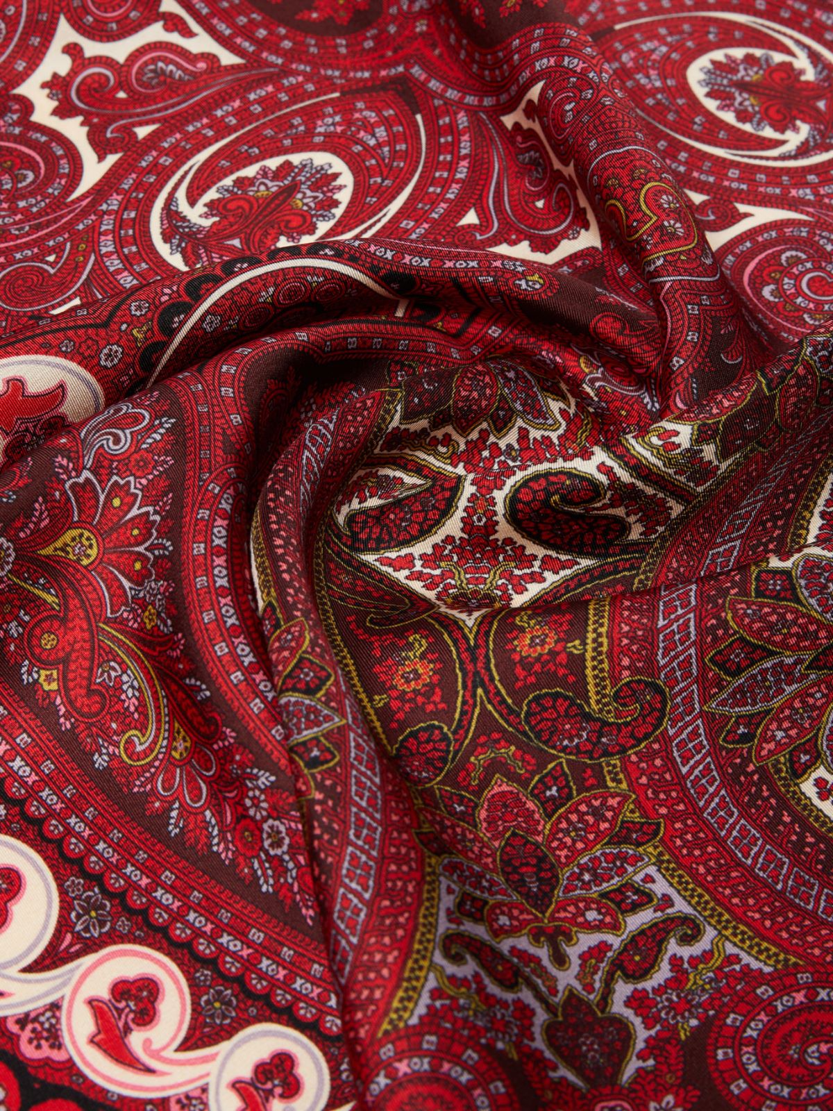 Printed silk twill scarf - RED PURPLE - Weekend - 3