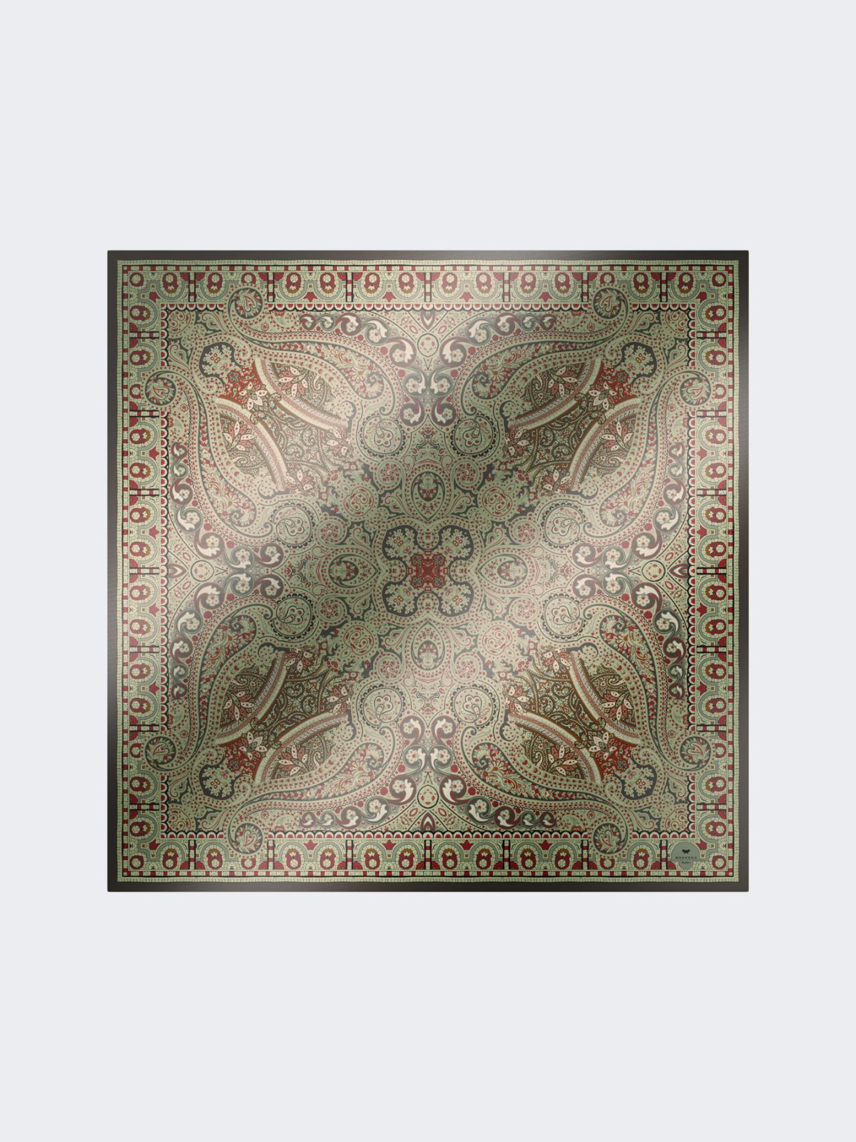 Printed silk twill scarf - OLIVE GREEN - Weekend
