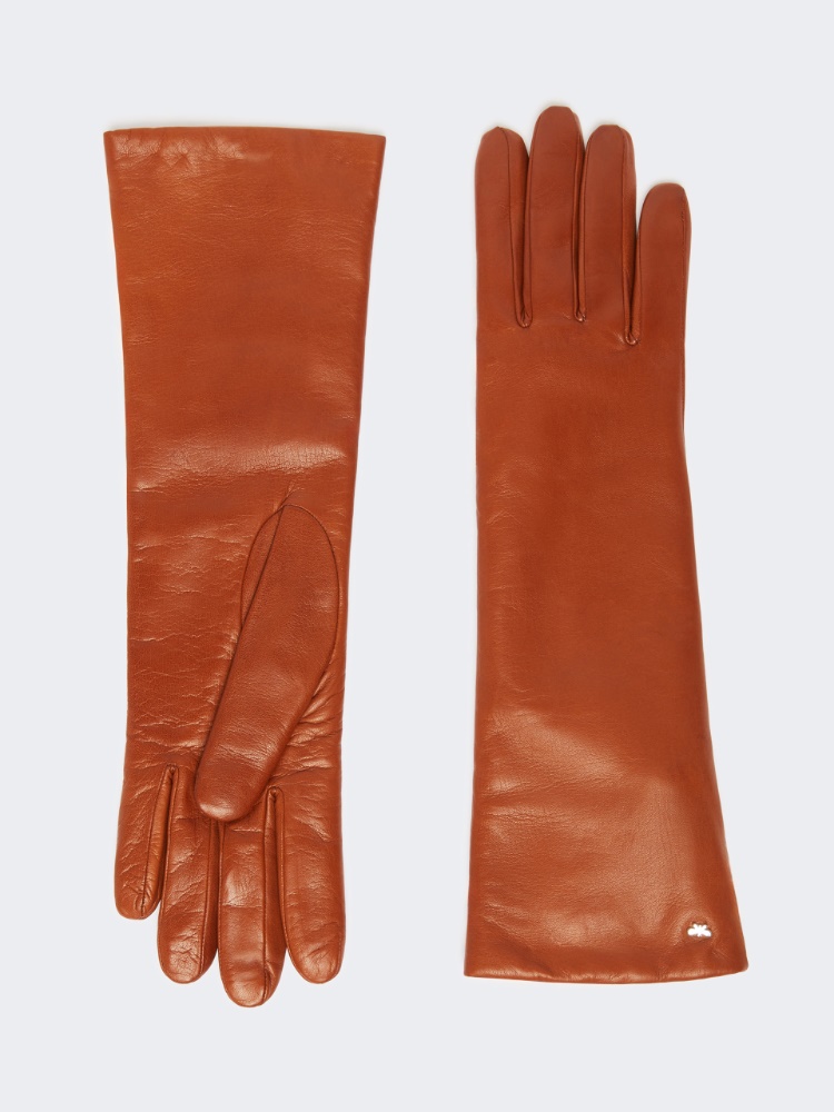 Medium-length nappa leather gloves - TOBACCO - Weekend - 2