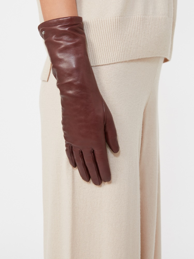 Medium-length nappa leather gloves - BORDEAUX - Weekend - 2