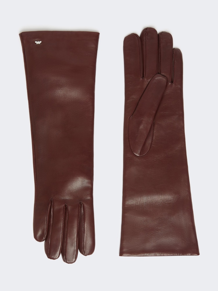 Medium-length nappa leather gloves - BORDEAUX - Weekend - 2