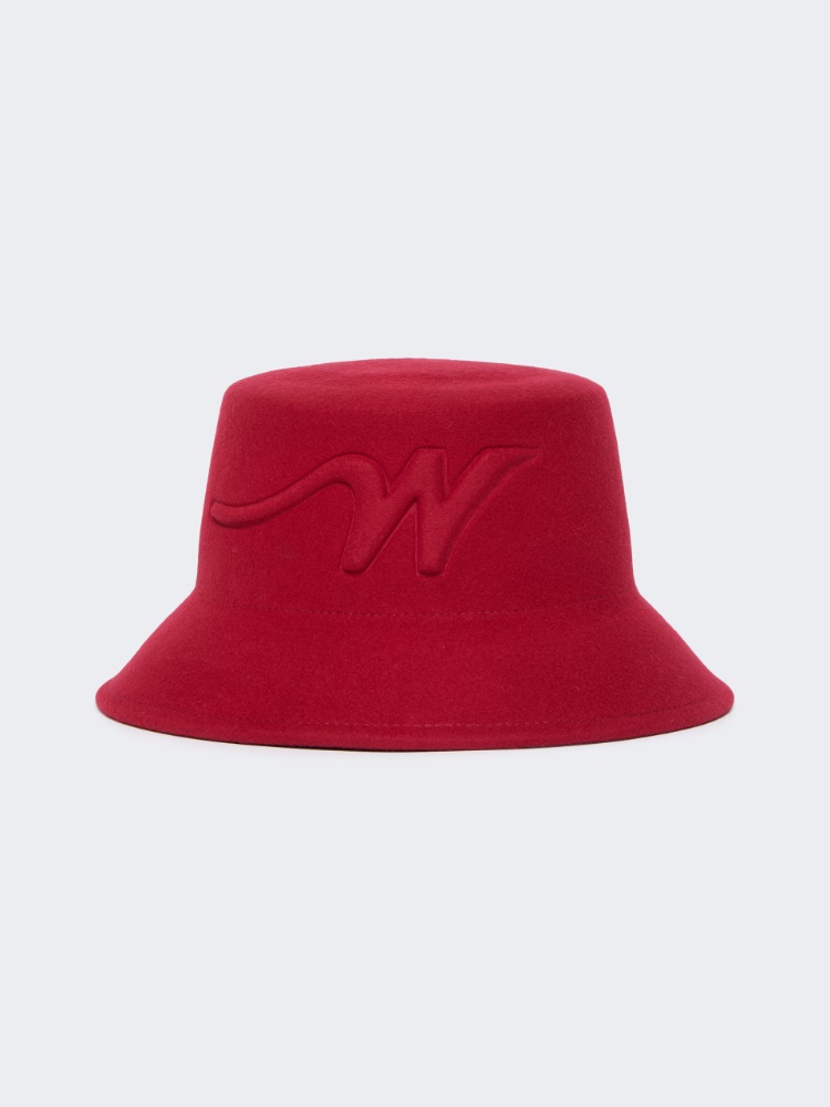 Wool felt bucket hat - DARK RED - Weekend