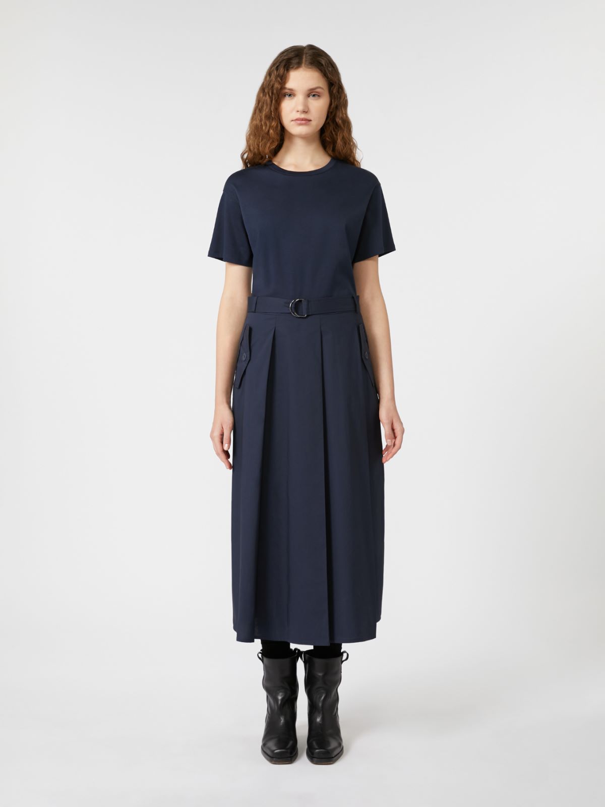 Jersey and poplin dress - NAVY - Weekend - 2