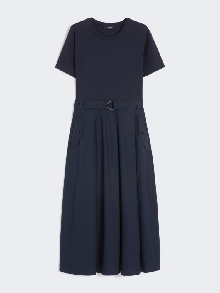 Jersey and poplin dress - NAVY - Weekend - 2