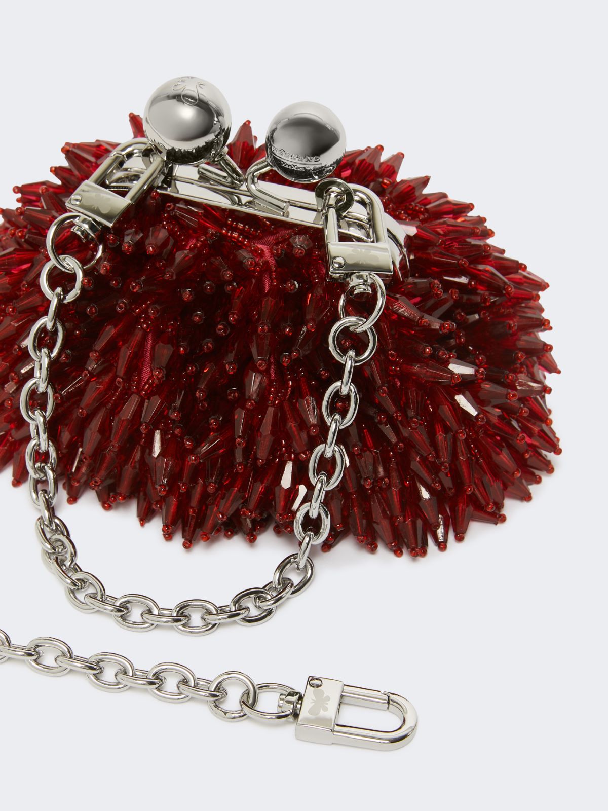 Mini Pasticcino Bag in satin with rhinestones - RED - Weekend - 4