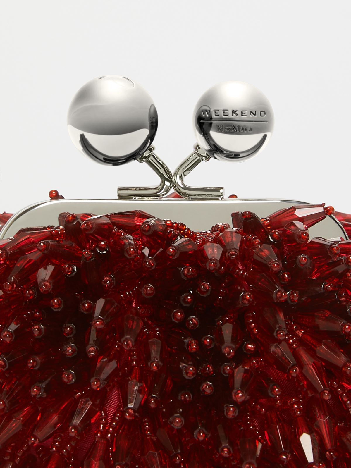 Mini Pasticcino Bag in satin with rhinestones - RED - Weekend - 5