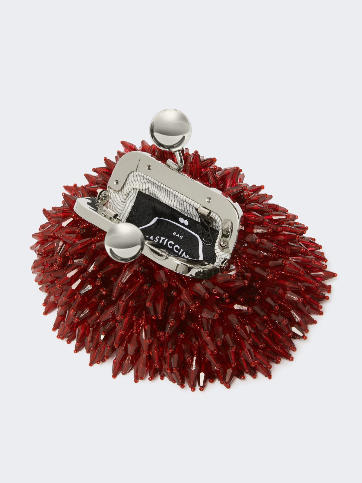 Mini Pasticcino Bag in satin with rhinestones - RED - Weekend - 6