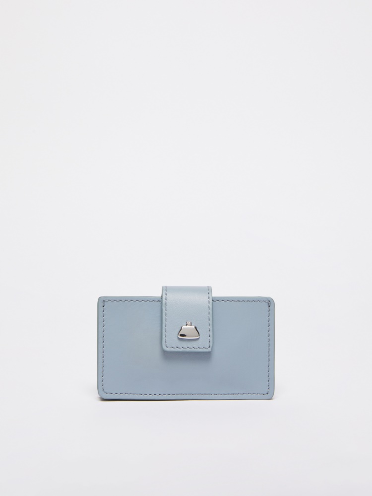 Smooth leather card holder - SKY BLUE - Weekend - 2