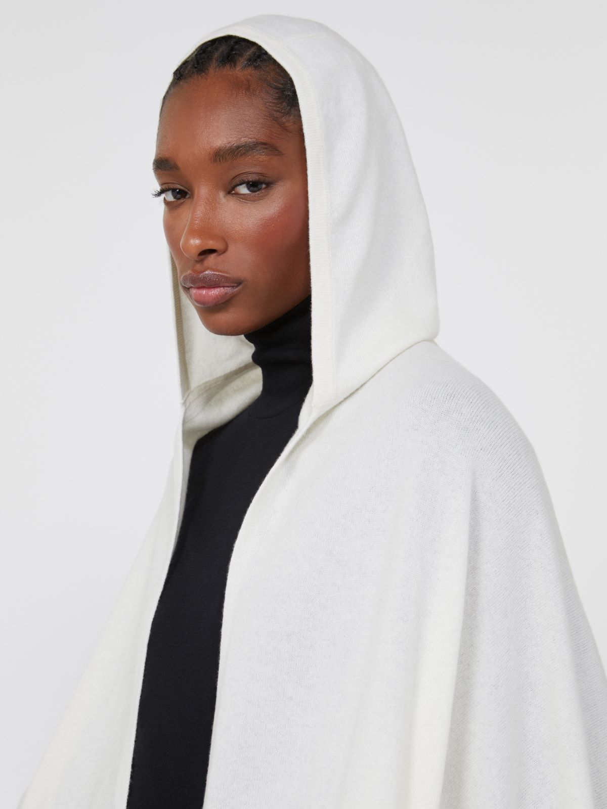 Cashmere hooded shawl - OPTICAL WHITE - Weekend - 5