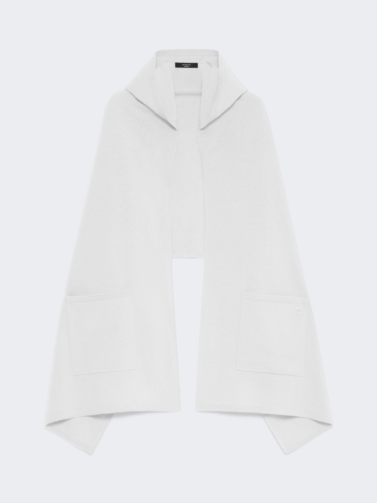 Cashmere hooded shawl - OPTICAL WHITE - Weekend