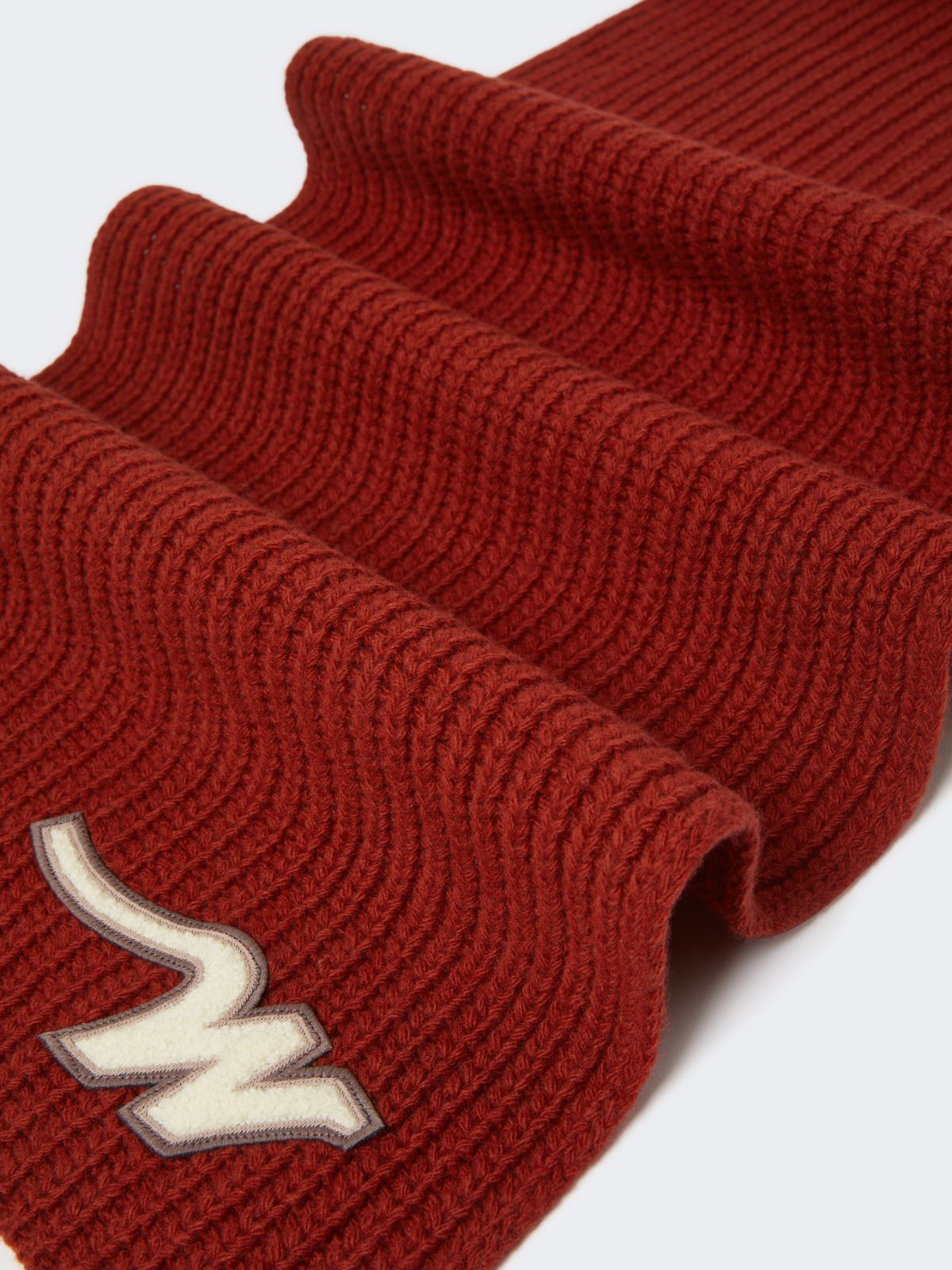 Wool yarn scarf - BERRY RED - Weekend - 2