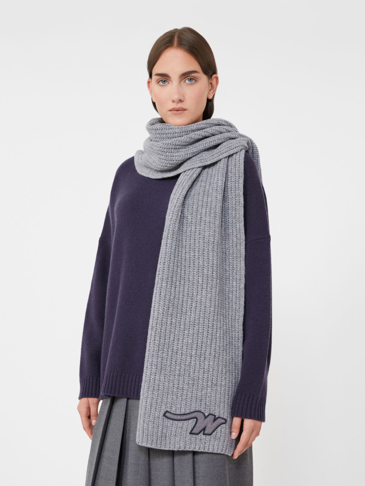 Wool yarn scarf - MEDIUM GREY - Weekend - 6