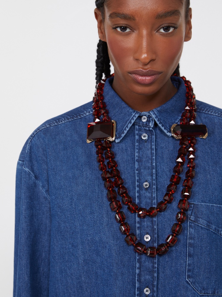 Collana in resina con pietre - MARRONE - Weekend - 5