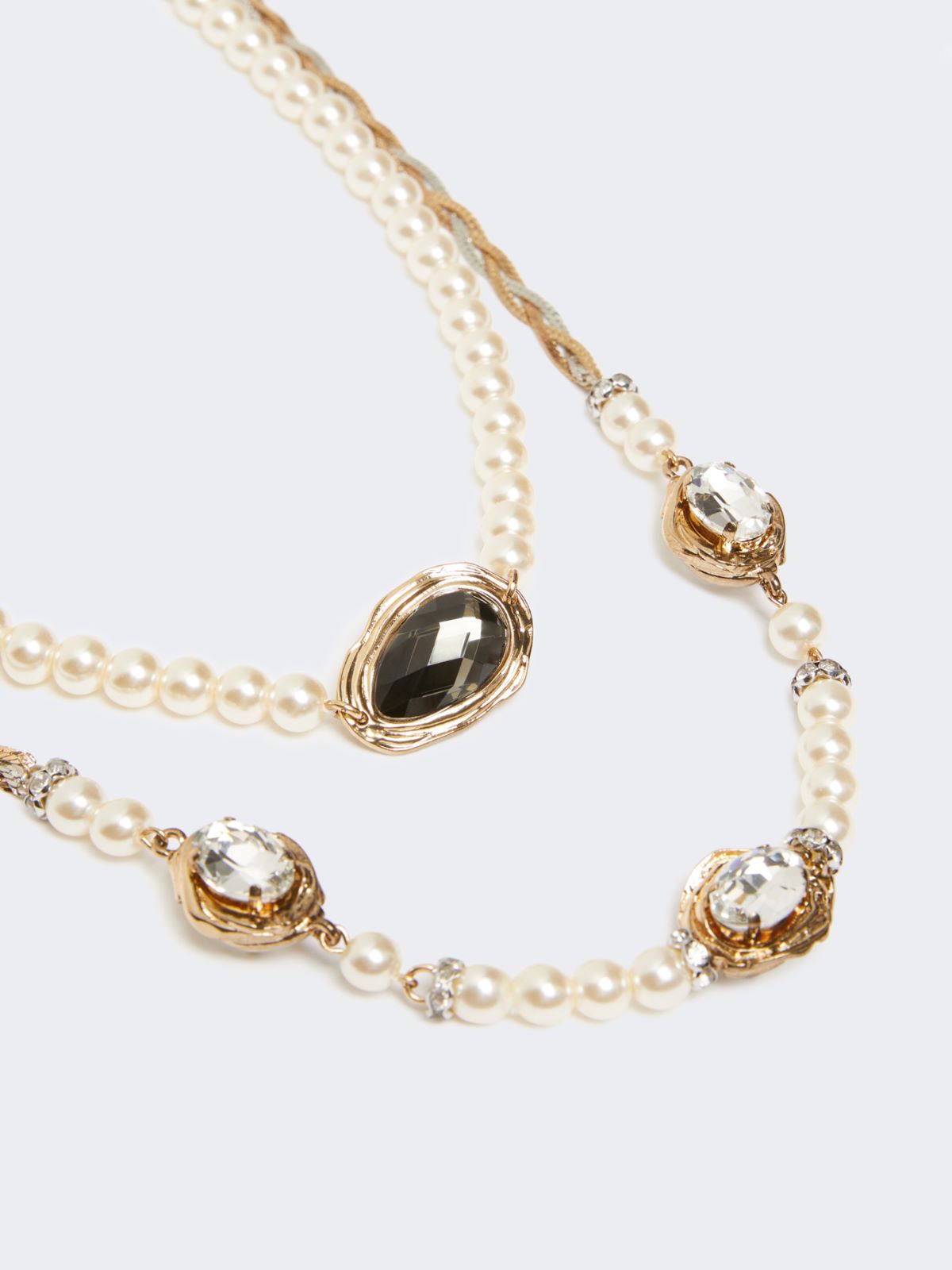 Collana con perle e strass - BIANCO OTTICO - Weekend - 2