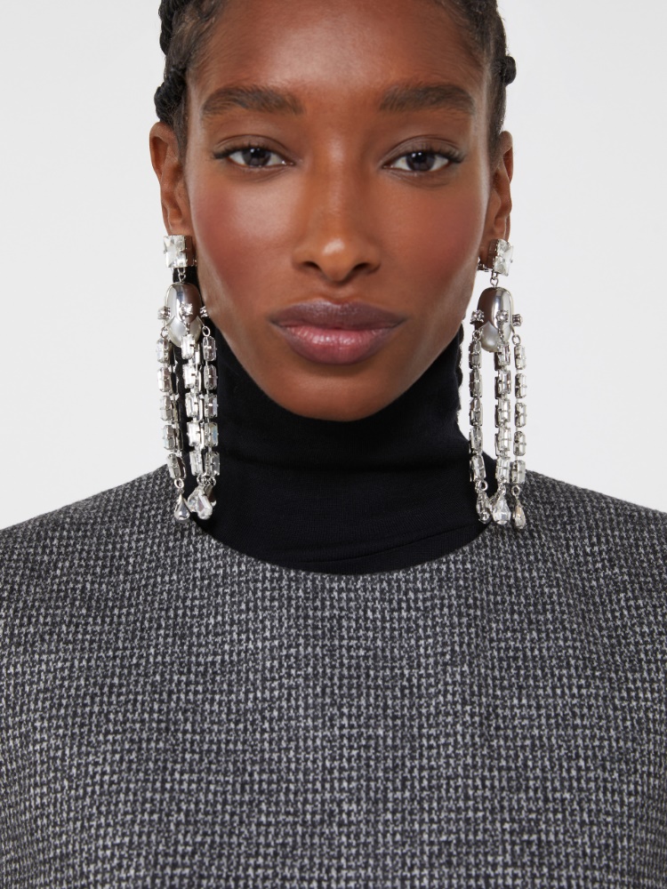 Tassel and rhinestone earrings - SILVER - Weekend - 2