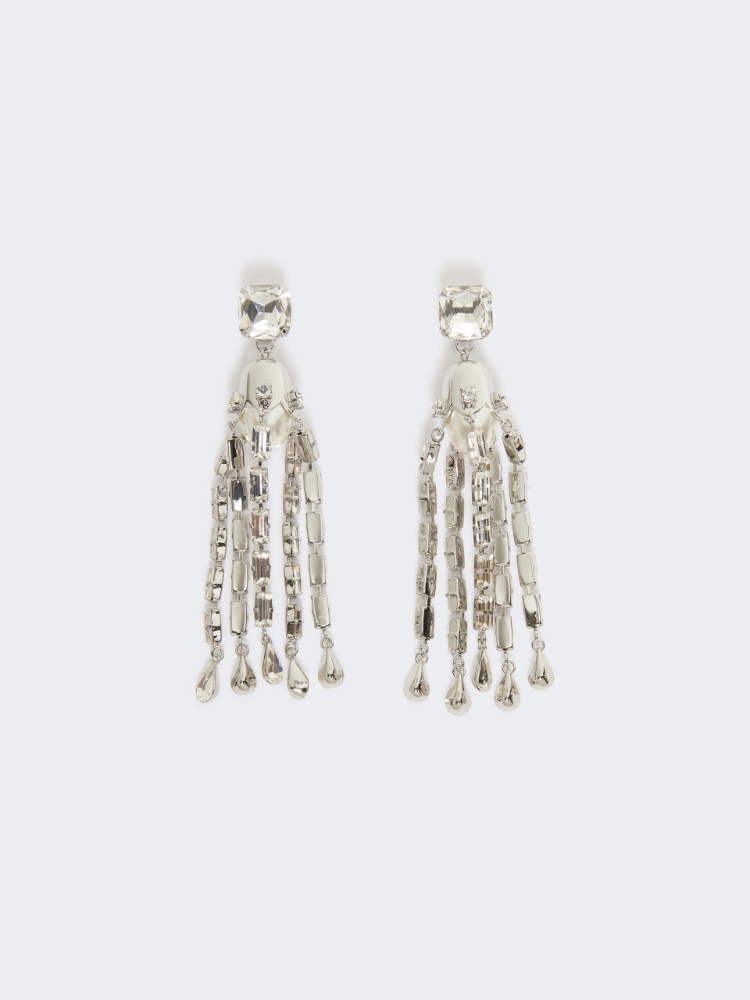 Tassel and rhinestone earrings - SILVER - Weekend
