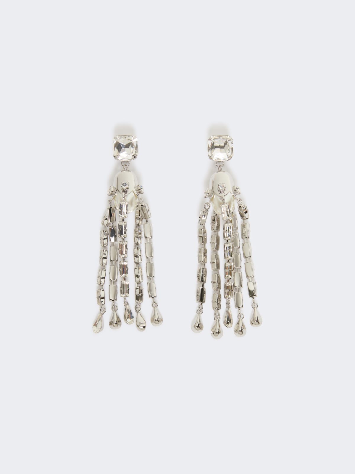 Tassel and rhinestone earrings - SILVER - Weekend