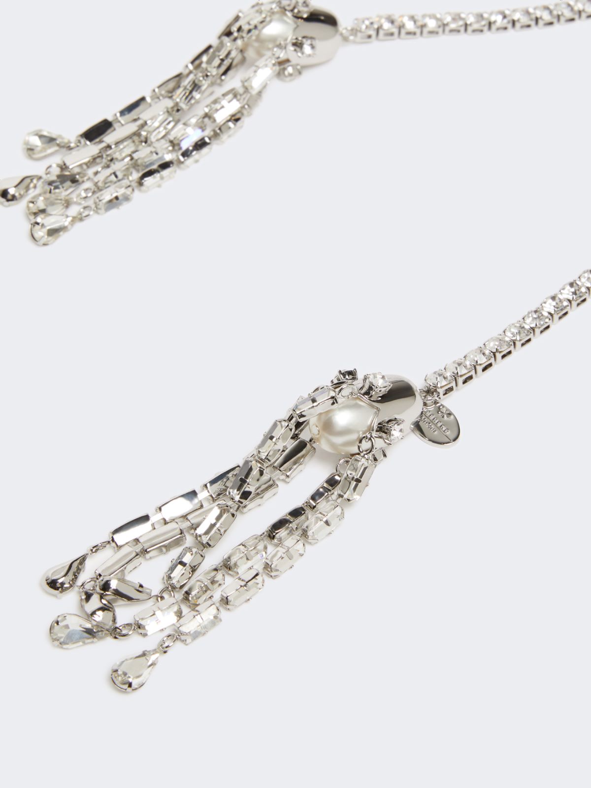 Tassel and rhinestone necklace - SILVER - Weekend - 2