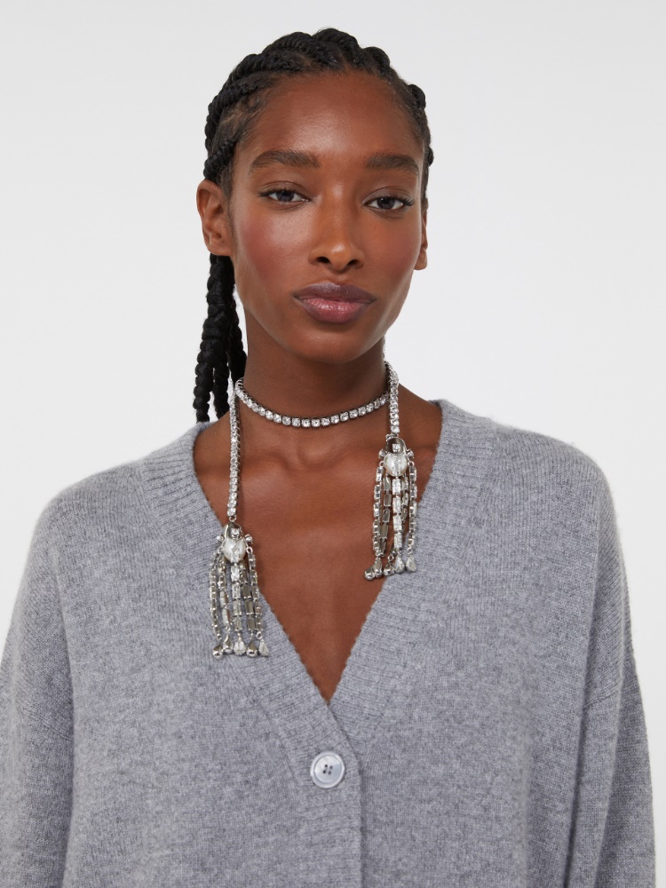 Tassel and rhinestone necklace - SILVER - Weekend - 2