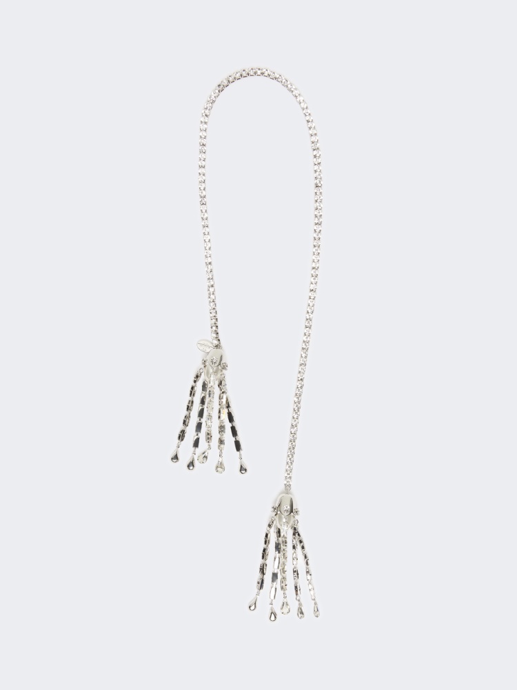 Tassel and rhinestone necklace - SILVER - Weekend