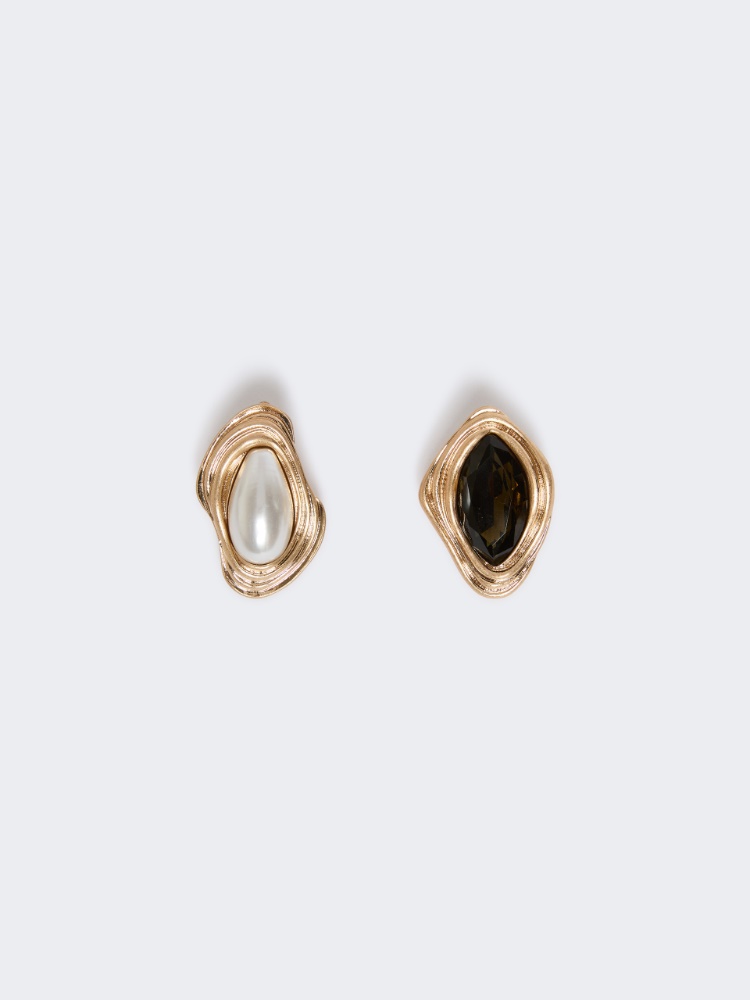 Pearl and rhinestone earrings - GOLD - Weekend