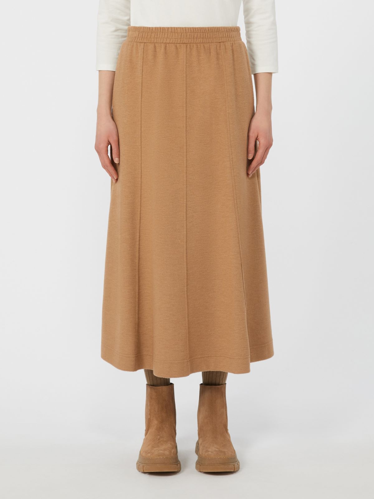 Drap-effect jersey skirt - CAMEL - Weekend - 2