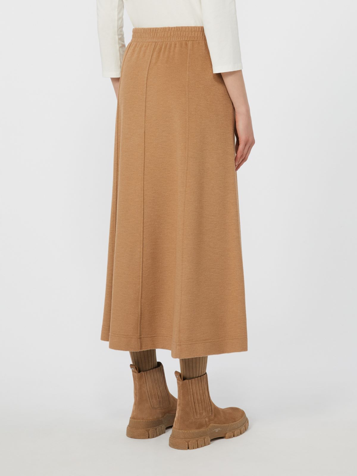 Drap-effect jersey skirt - CAMEL - Weekend - 3