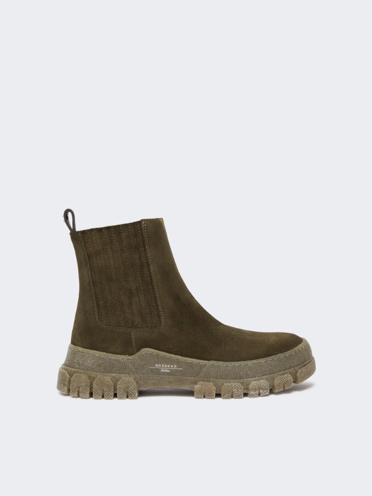 Suede Chelsea boots - KAKI - Weekend Max Mara
