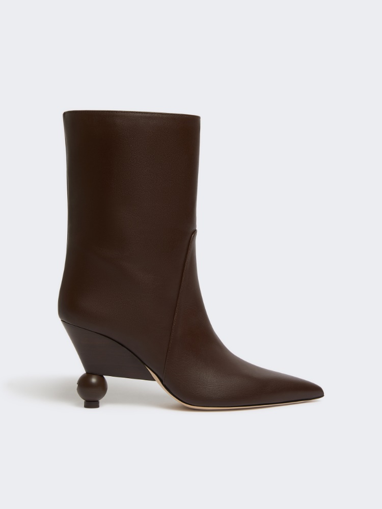 Patent leatherankle boots - DARK BROWN - Weekend