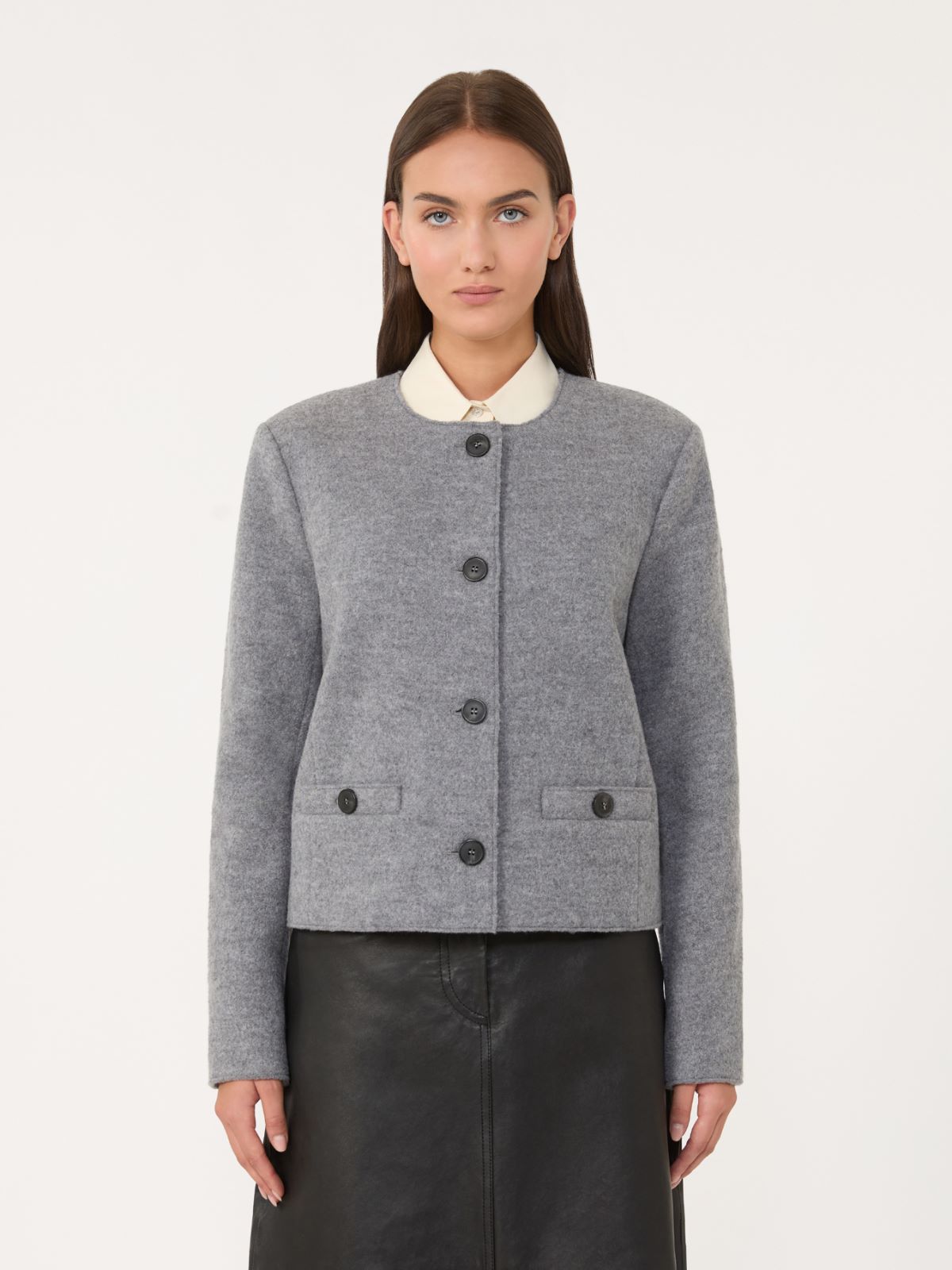 Boiled wool jersey jacket - MEDIUM GREY - Weekend - 2