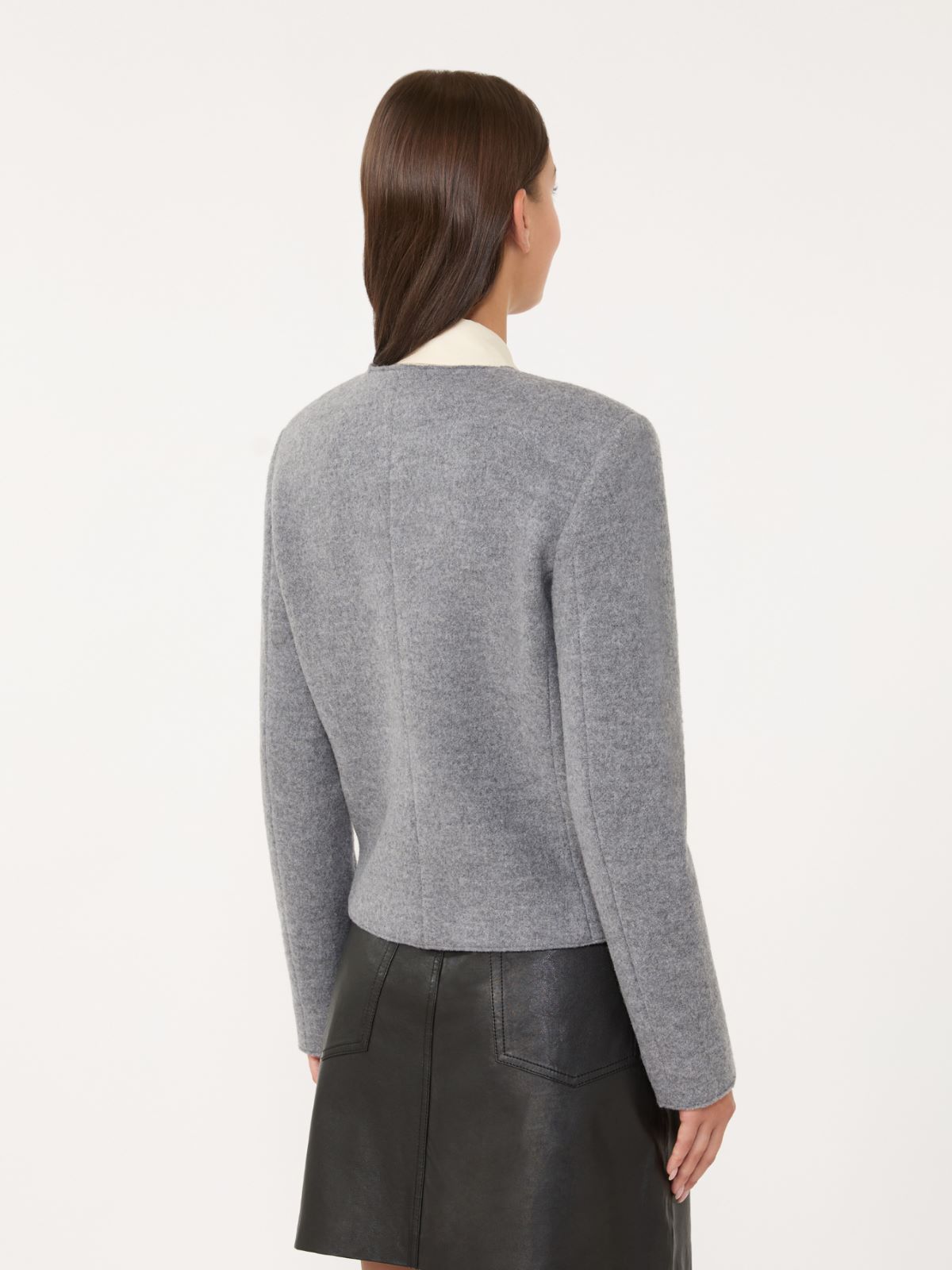 Boiled wool jersey jacket - MEDIUM GREY - Weekend - 3