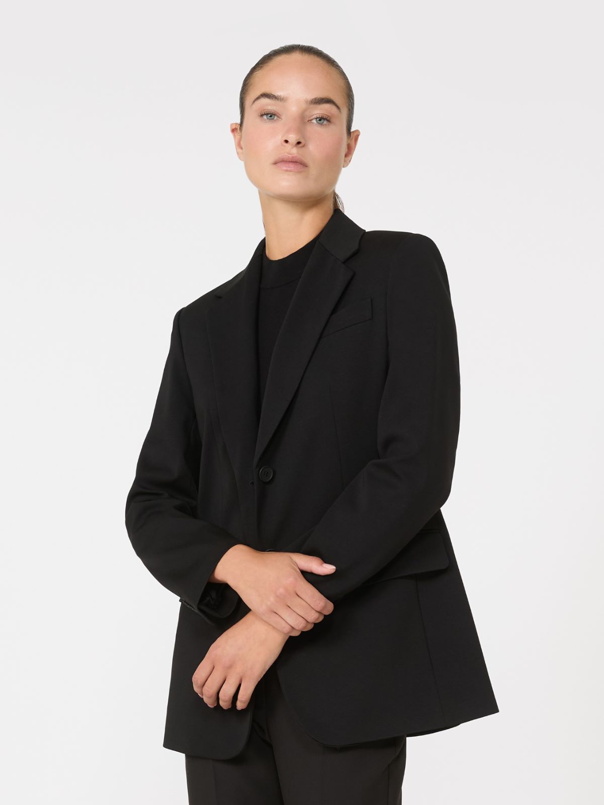 Milano-knit jersey blazer - BLACK - Weekend - 4