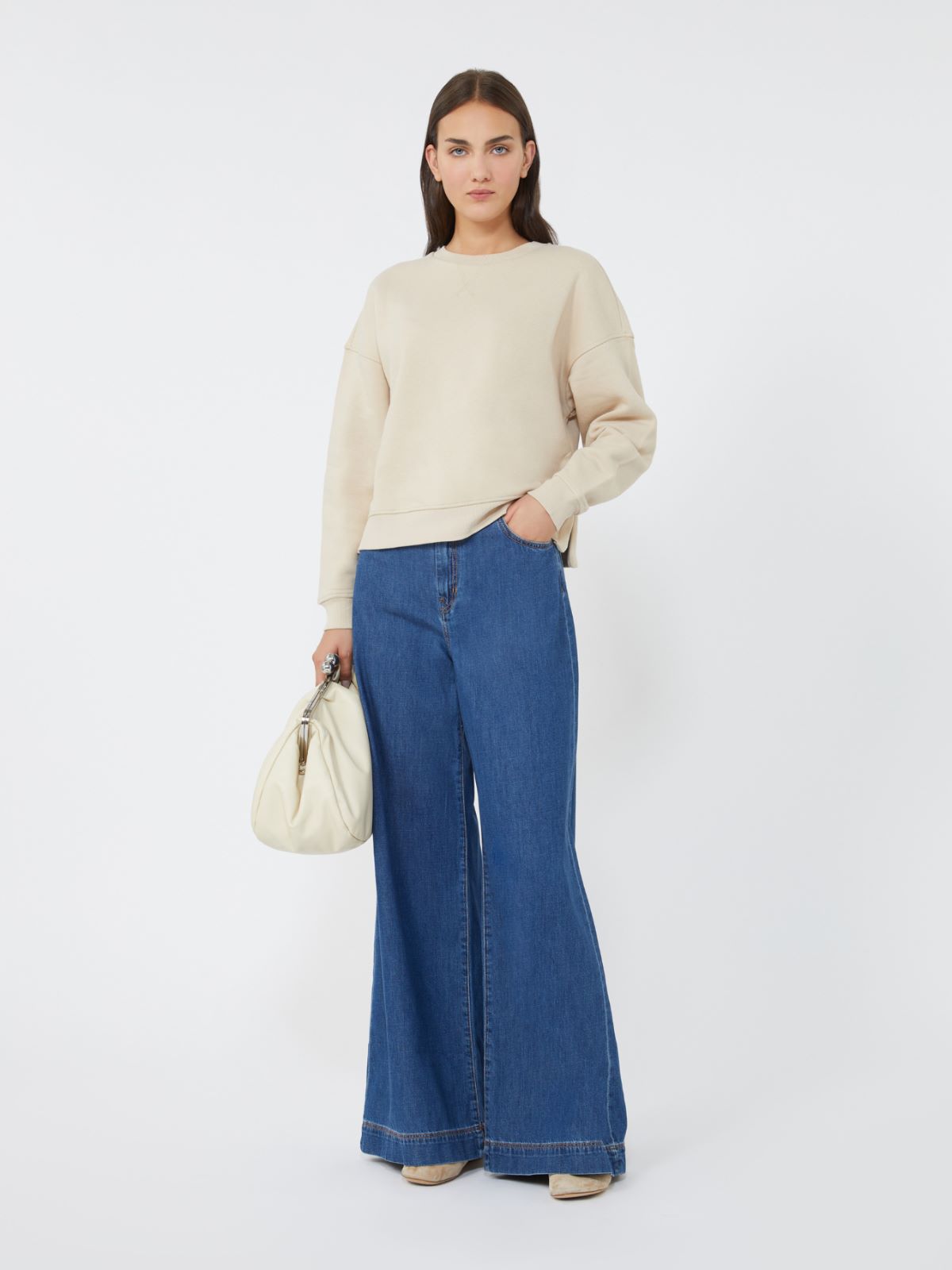 Cotton boxy sweatshirt - BEIGE - Weekend