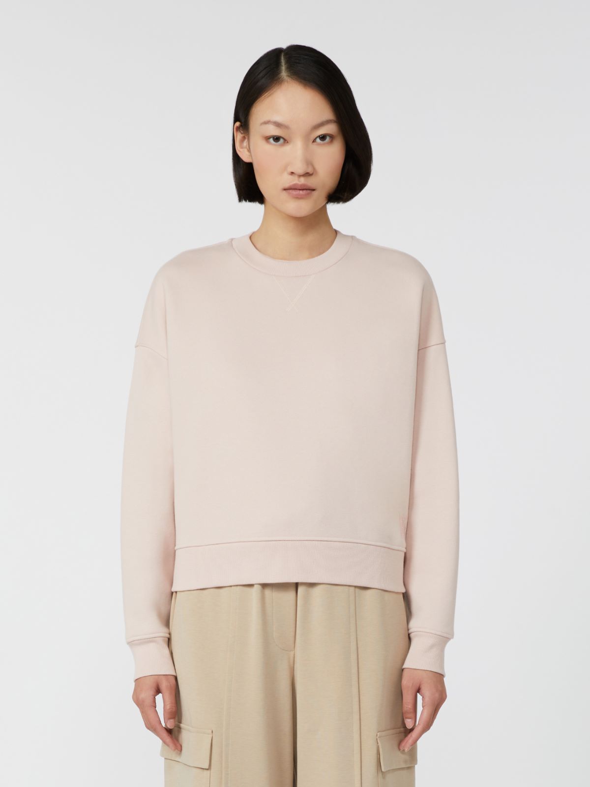 Cotton boxy sweatshirt - POWDER - Weekend - 2