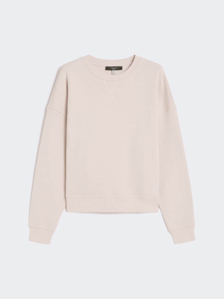 Cotton boxy sweatshirt - POWDER - Weekend