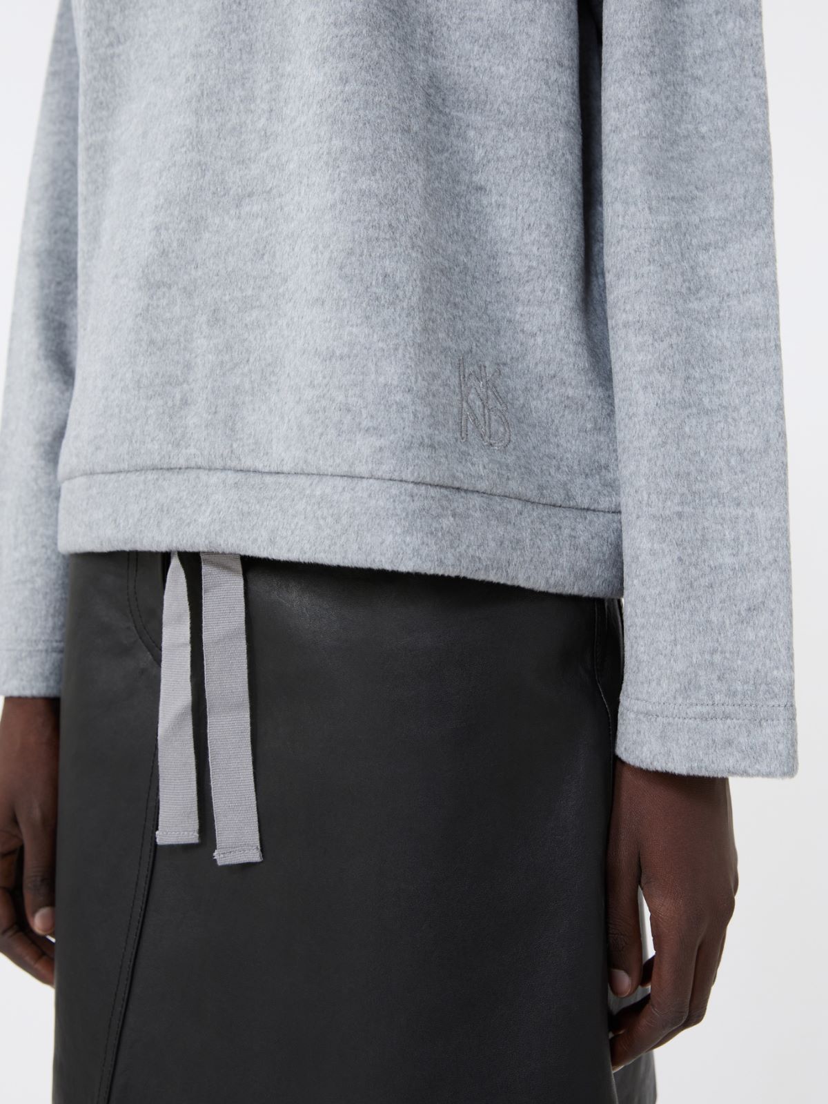 Jersey drap sweatshirt - LIGHT GREY - Weekend - 5