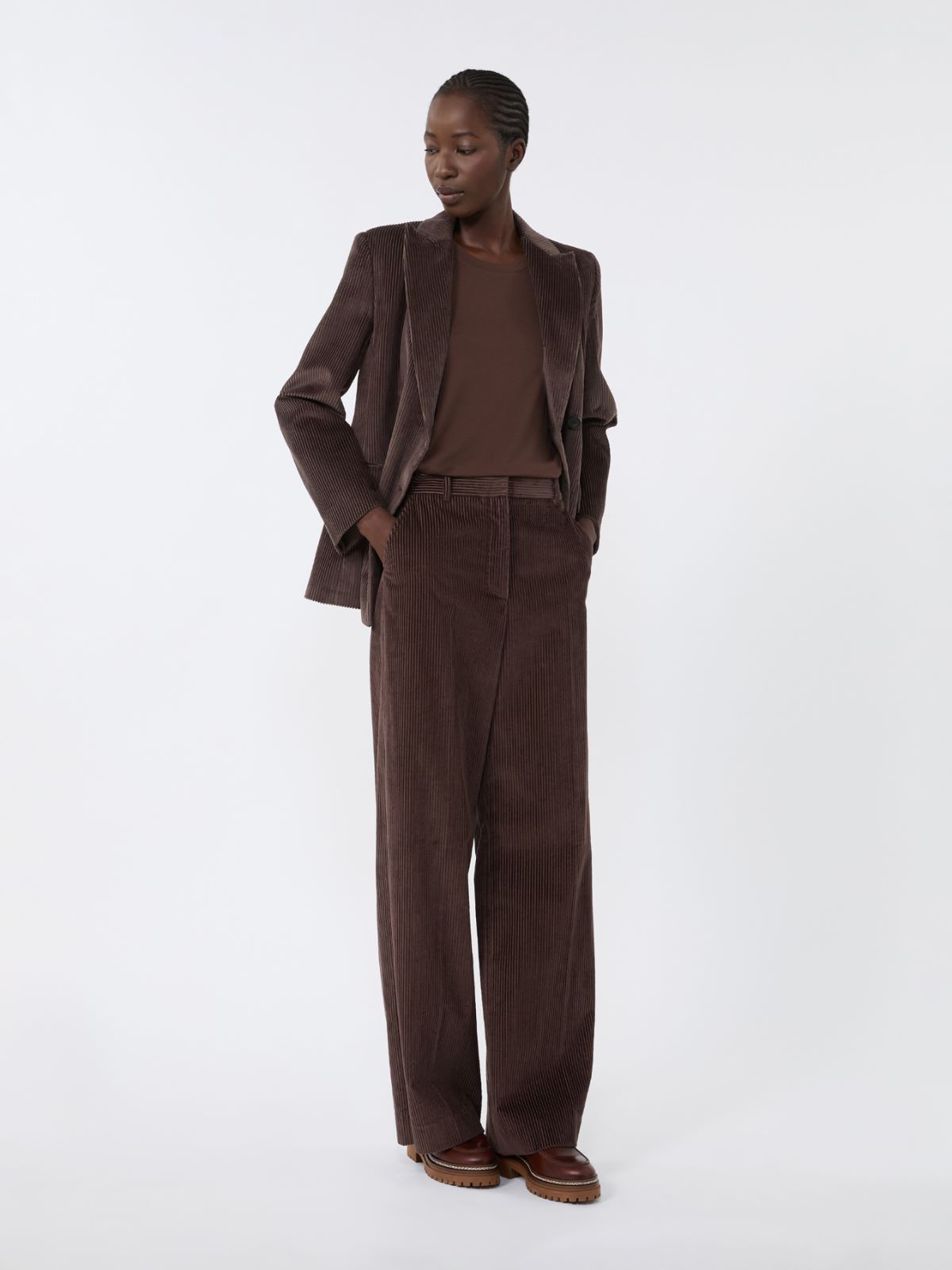 T-shirt basic in jersey stretch - CIOCCOLATO - Weekend