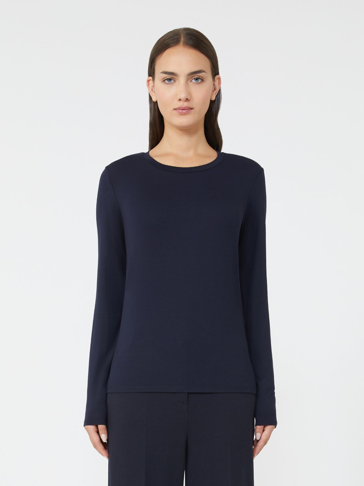 Stretch jersey basic T-shirt - NAVY - Weekend - 2
