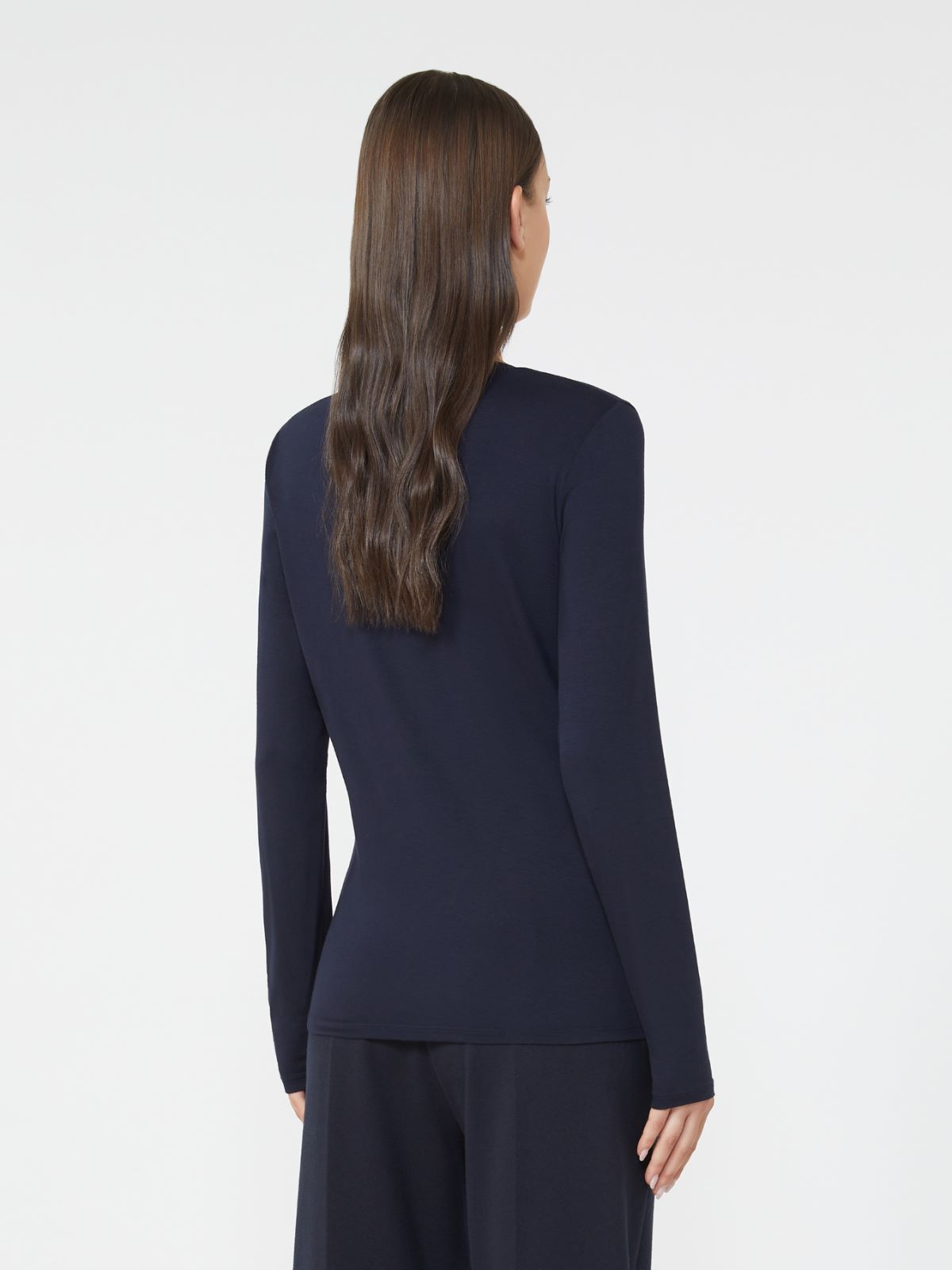 Stretch jersey basic T-shirt - NAVY - Weekend - 3