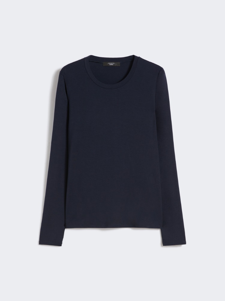 Stretch jersey basic T-shirt - NAVY - Weekend - 6