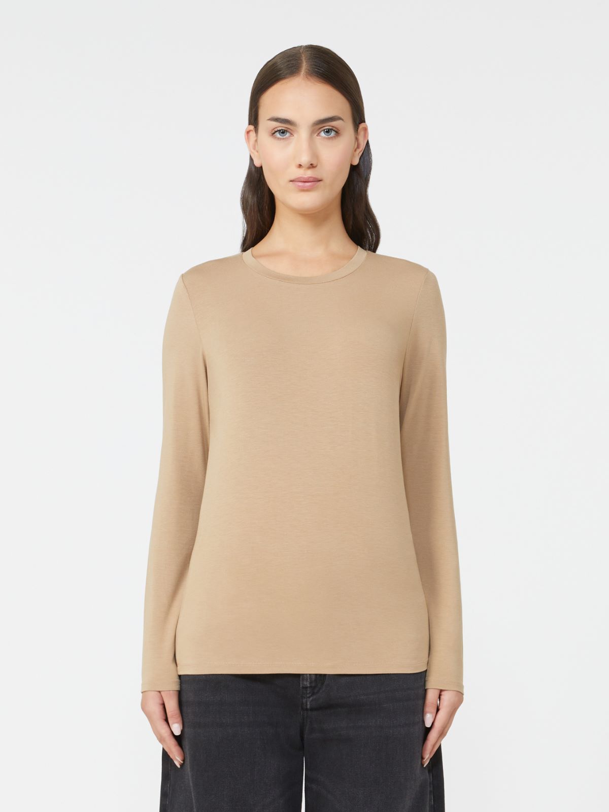 Stretch jersey basic T-shirt - CAMEL - Weekend - 2